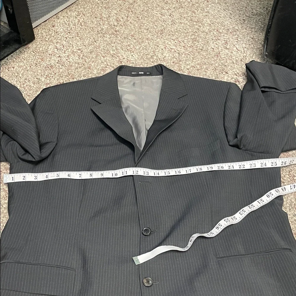 Hugo boss mohair wool Gray Pinstripe Suit Jacket & Trousers - Picture 7 of 12